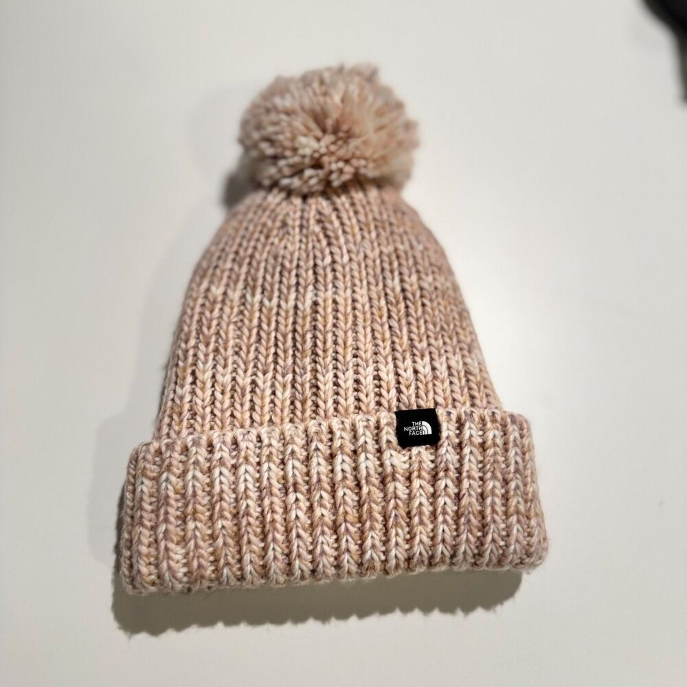 The North Face Pom Pom Beanie Kids Cozy Chunky Beanie Dusty Rose OSFM